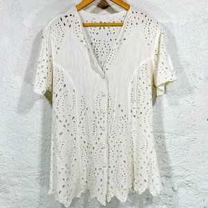 Vintage Openwork Cutwork Lace Blouse